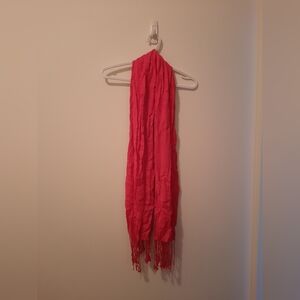 Fuchsia Pink Scarf with Fringe